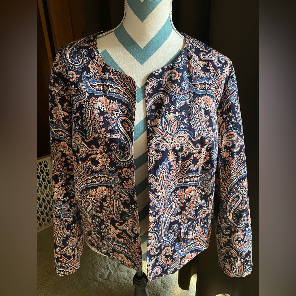 Pendleton paisley tapestry multi color cropped jacket / blazer Women’s 18